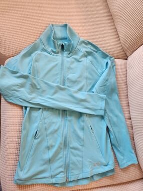 Under Armour Light Blue Zip-Up Jacket HEATGEAR Fitted Medium